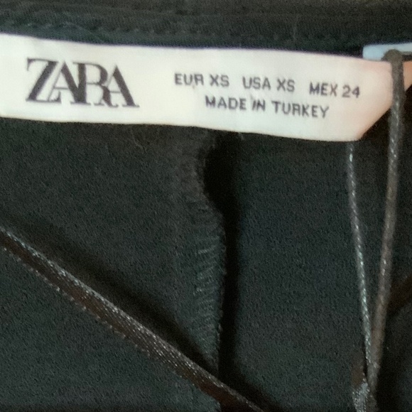 Zara Batwing Split Sleeve Black Mini Dress XS New - Picture 5 of 9